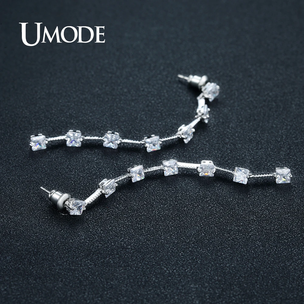 Женские длинные серьги-подвески UMODE модные геометрические серьги с квадратными