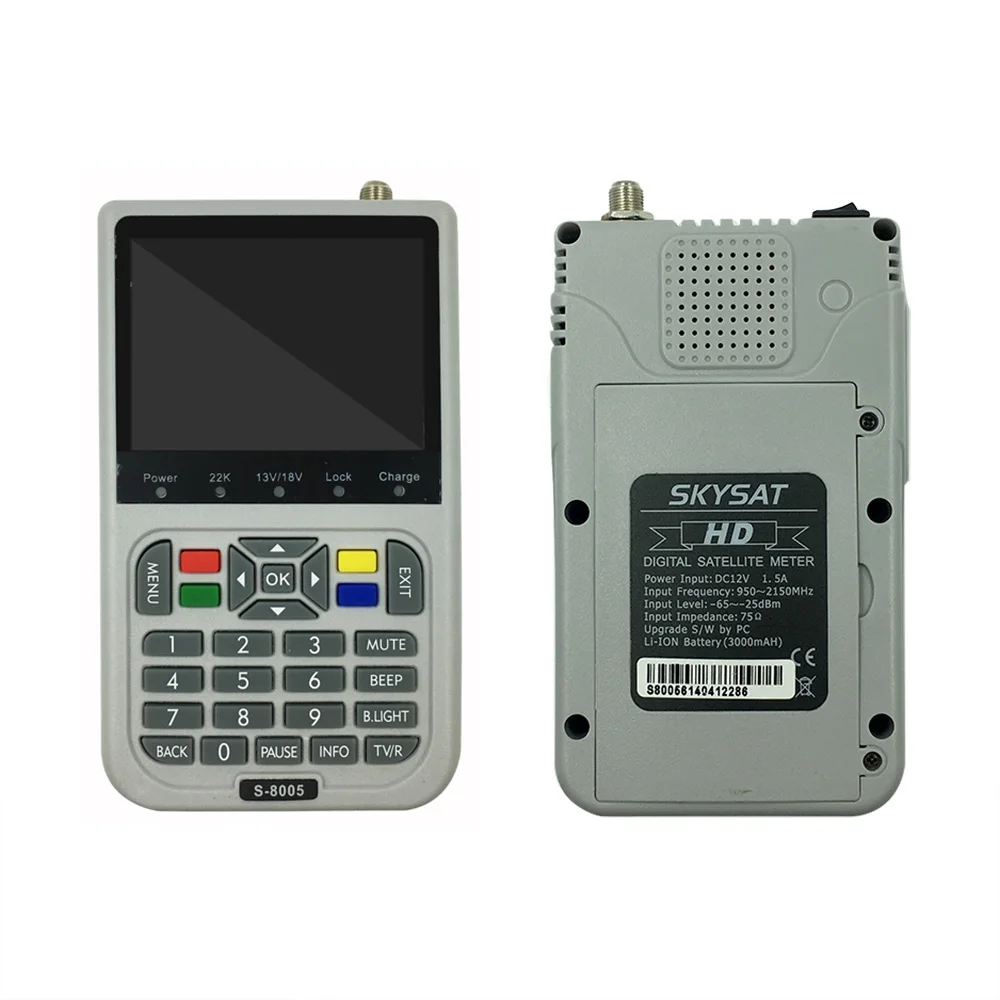DVB S2 Цифровой спутниковый эхолот HD SKYSAT S 8005 с 3 5 дюймовым экраном анализатор