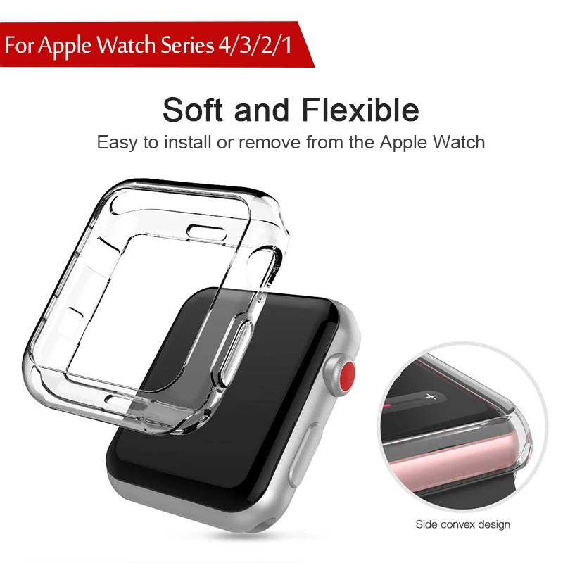 ProBefit чехол для часов Apple Watch 42 мм 38 серии 3 2 1 мягкий прозрачный из ТПУ iWatch 4 5 6 SE 40 44 |