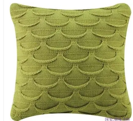 

green/grey/beige knitted cushion cover pillowcase acrylic knit pillow covers sofa home decor