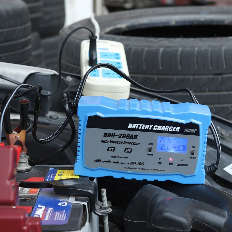 12 V 24 ЖК дисплей смарт адаптер для быстрого автомобильного Батарея Зарядное