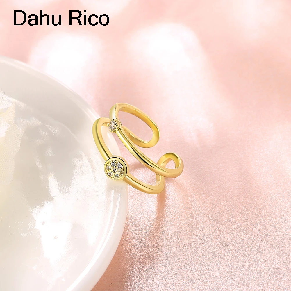 Pendientes mujer moda bague pour femme Большой кольцо пары с кольцом Dahu Рико цвет золотистый