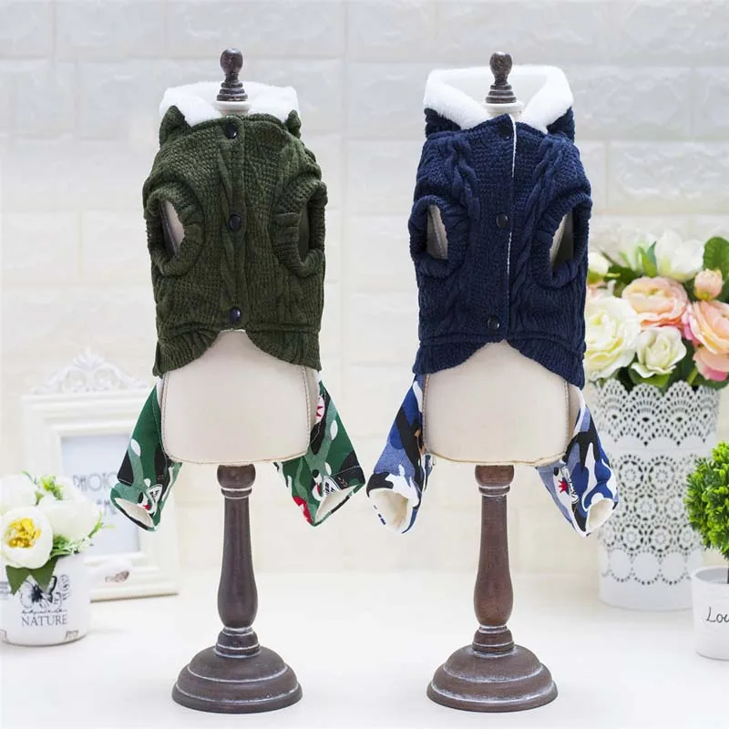 Super Warm Winter Pet Dog Down Parka Coats Camouflage Cool Fashion Cat Jumpsuit Clothes Cotton Blend Soft Breathable Coat 13 |