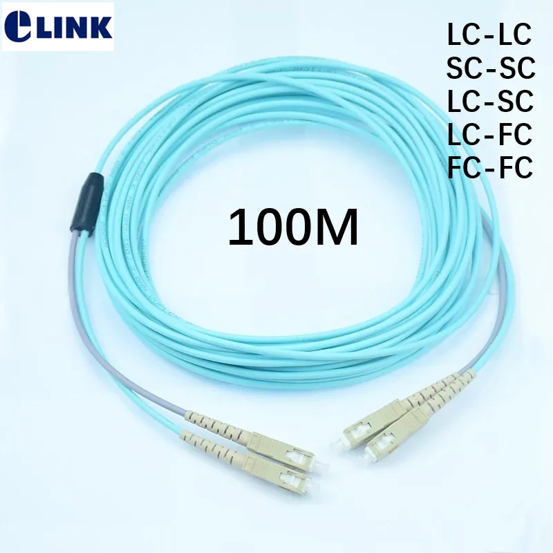 1 шт. 100mtr OM3 армированный патчкорд 2 волокна SC LC джемпер ftth жильный оптический