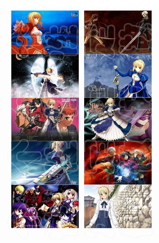 10 шт./компл. 5 4x8 см аниме Стикеры для карт Fate/stay night печать с саблей подарка| |