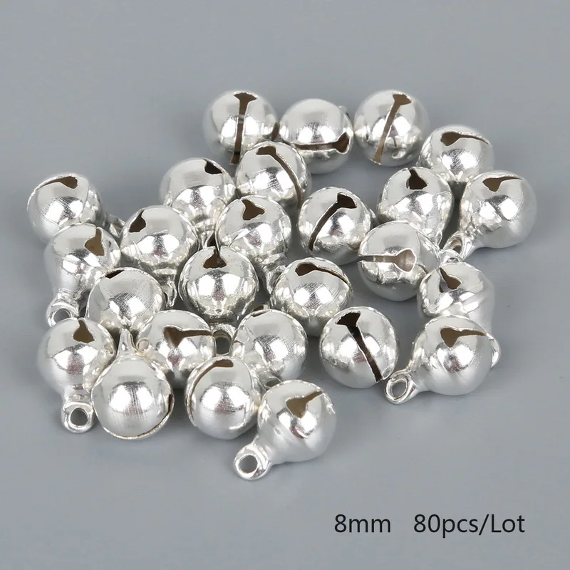 Серебряные колокольчики Celadon (6-14 мм), 100 шт.