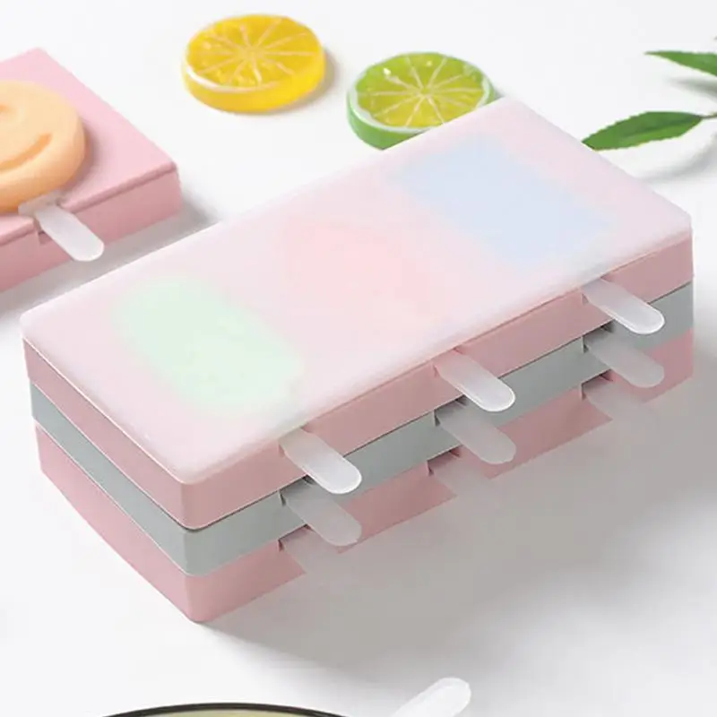 Adeeing Милая силиконовая форма для льда с крышкой мороженого формы DIY многоразовыми