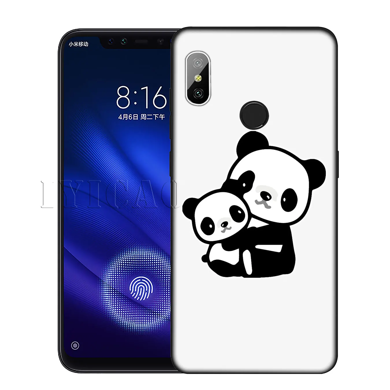 IYICAO милый силиконовый мягкий чехол с пандой для Xiaomi Redmi 6A 5A Note 8 7 4 4X 5 Plus 6 Pro черный