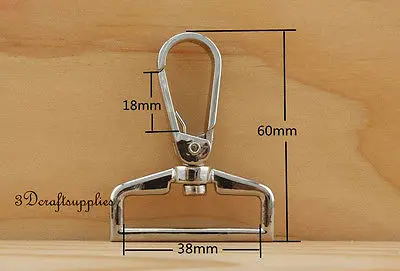 Застежки-крючки для кошельков карабин из никеля 38 мм размер 6 шт. AB3 | Багаж и сумки