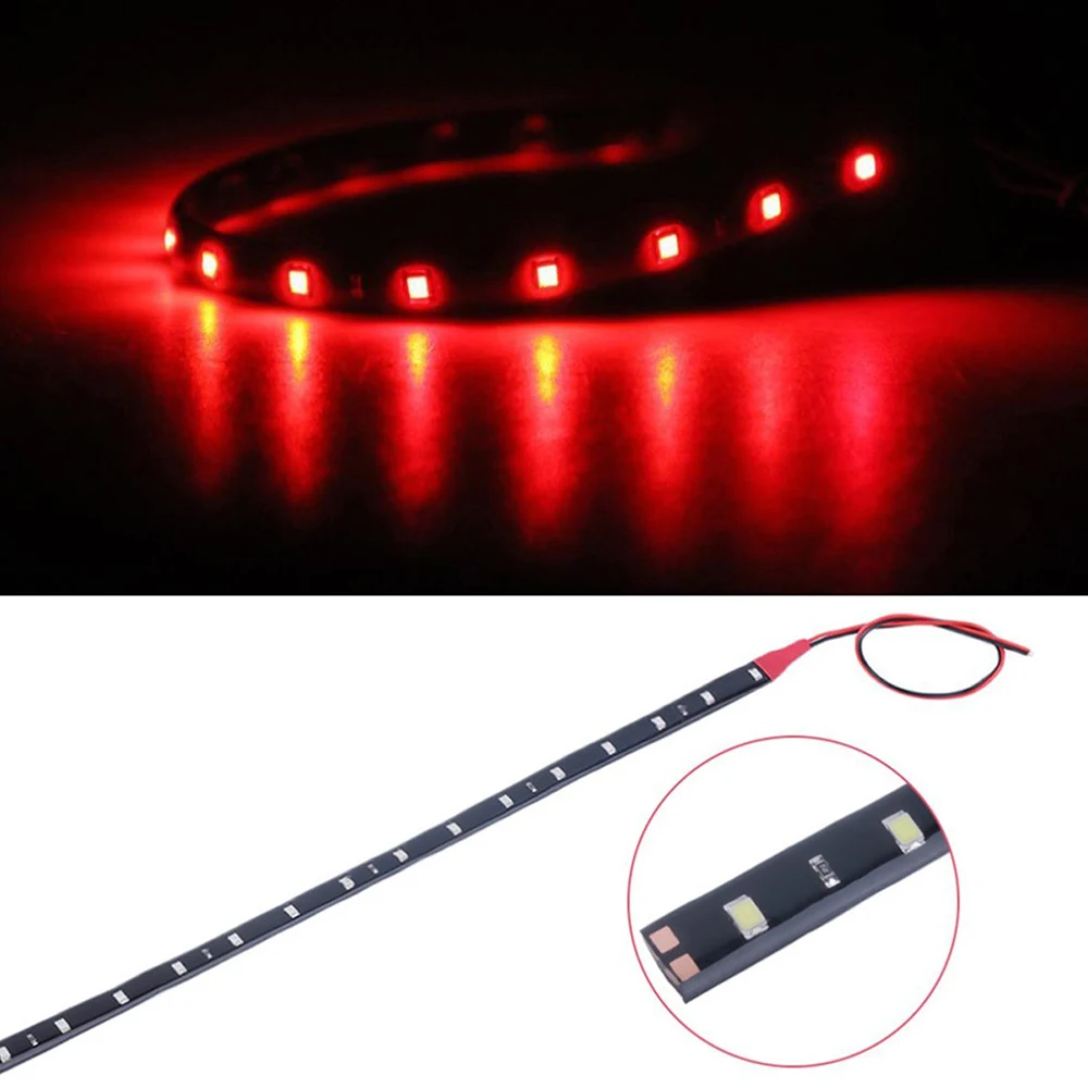 YSY 10 шт./лот 30 см водонепроницаемый свет 1210/3528 15SMD гибкие светодиодные полосы авто