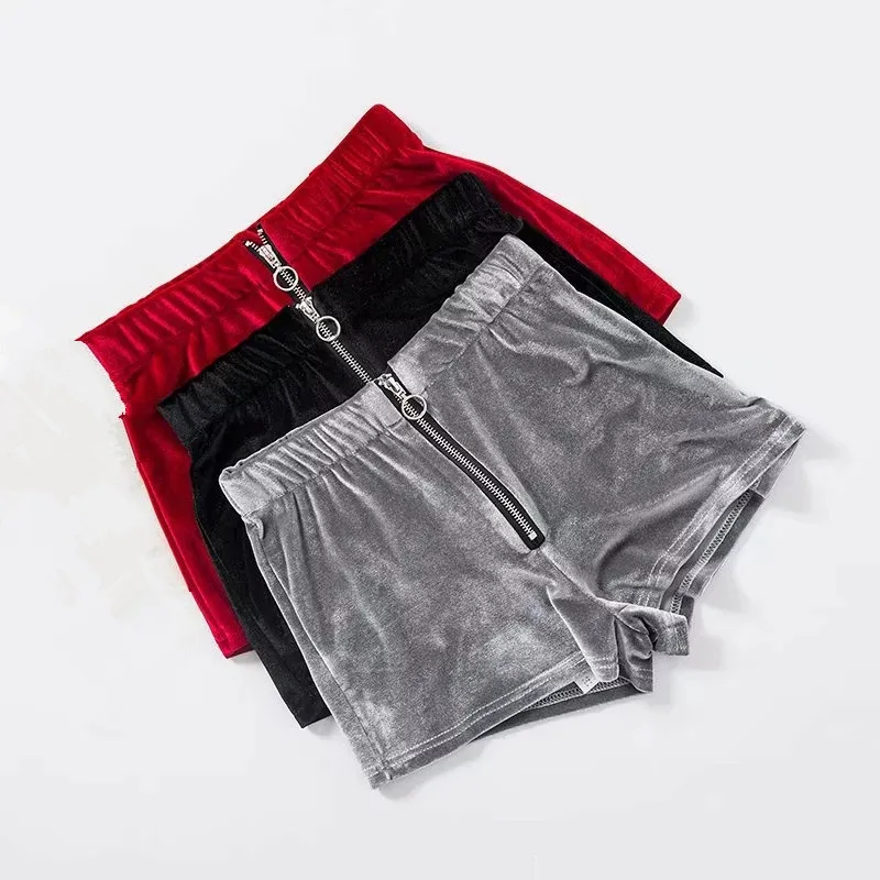 Бархатные шорты летние сексуальные женские в стиле ретро повседневные