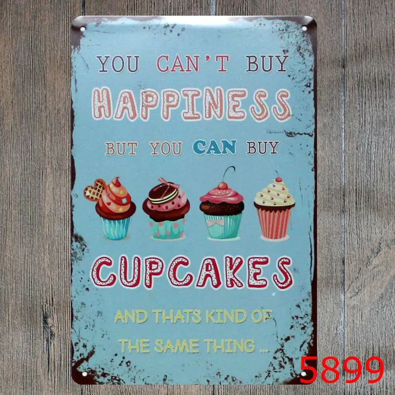 Винтажные металлические жестяные знаки для торта и гамбургеров 20 х30 см | Дом сад