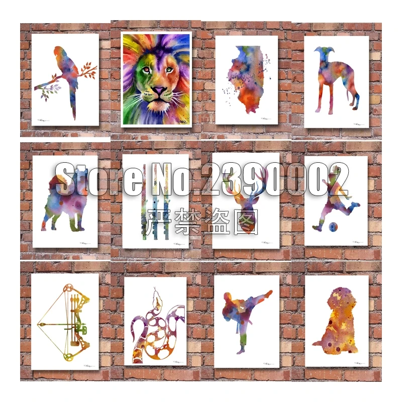 Watercolor painting Full 5D DIY Diamond Painting Animal Embroidery Dog/Cat/Jellyfish/frog Cross Stitch 3D Mosaic Crafts | Дом и сад