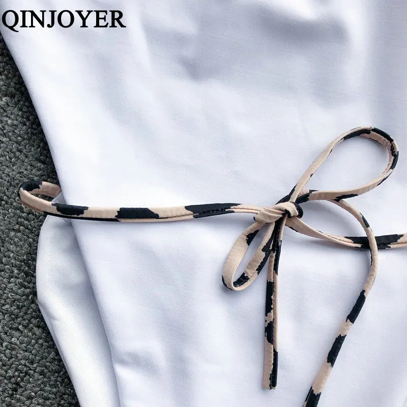 QINJOYER сексуальный цельный купальник Леопардовый принт 2019 стринги пуш-ап одежда