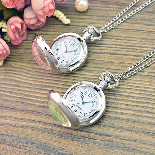 Vintage Silver Color Jewelry Newest Dry Flower Statement Necklace &amp Pendants Women pocket watch accept Customized photo | Наручные