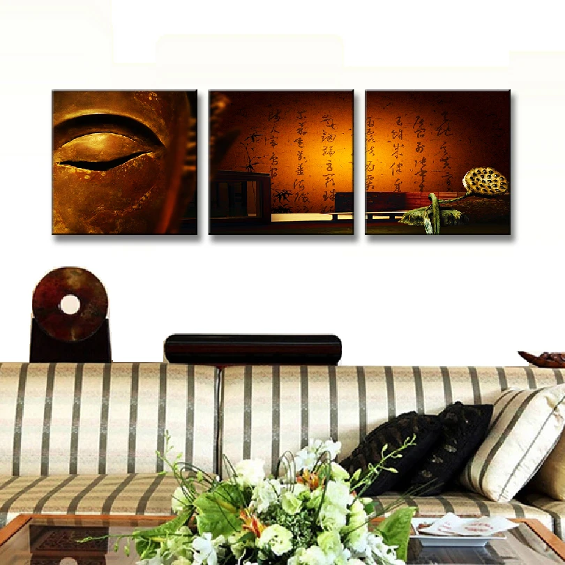 3 шт./компл. абстрактные Водяные лилии и Сутра коричневый настенное искусство