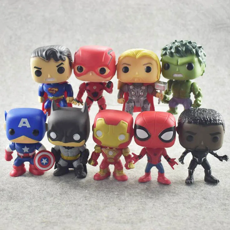 9 шт./компл. с принтами &quotMarvel&quot &quotМстители&quot &quotЧеловек паук&quot Тора Халка и