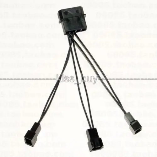 4Pin IDE Molex к 3 портовому IDE/D охлаждающий вентилятор pin разъем Кабель питания Шнур 24AWG