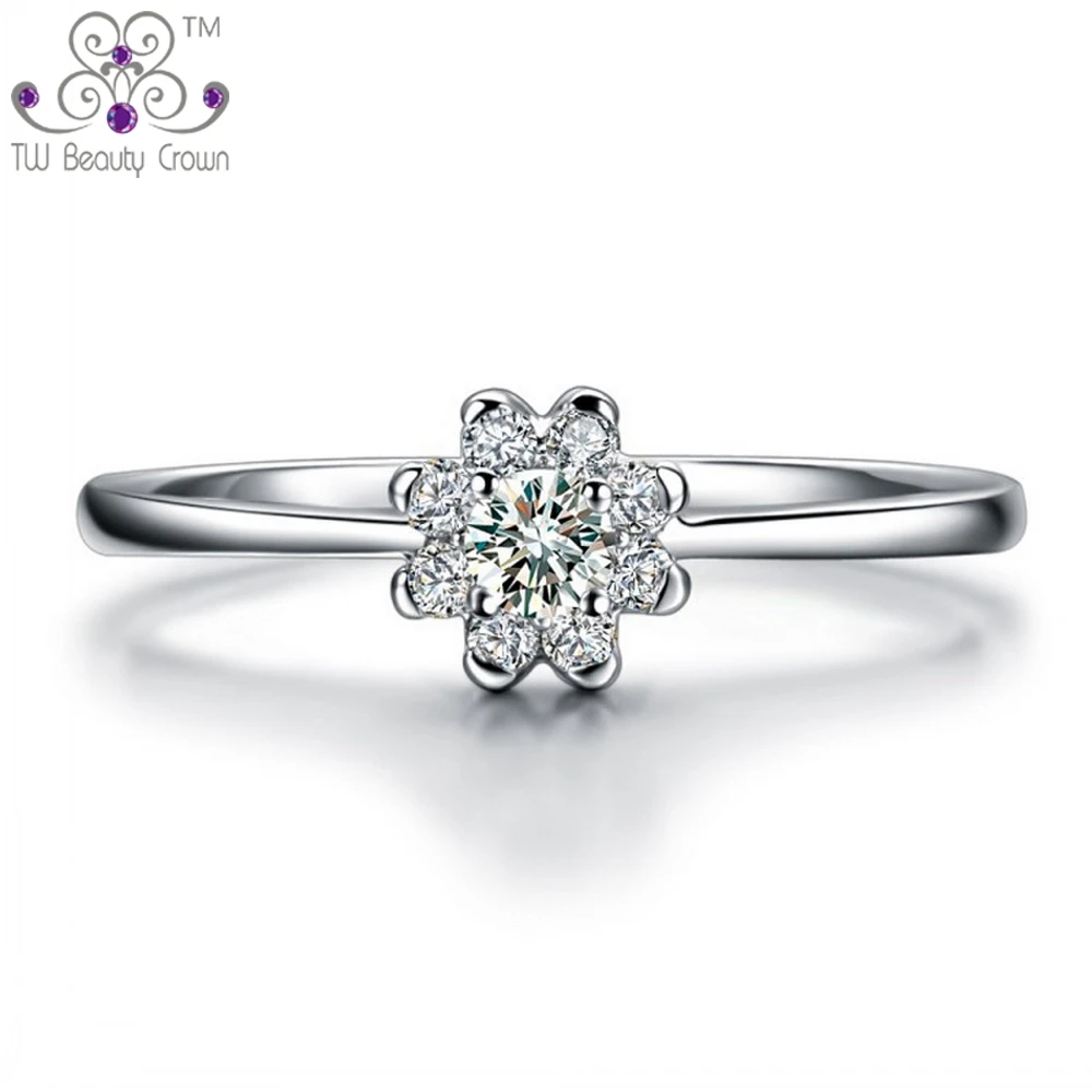 Женское кольцо из серебра 925 пробы с фианитом|rings for women|ring forflower ring |