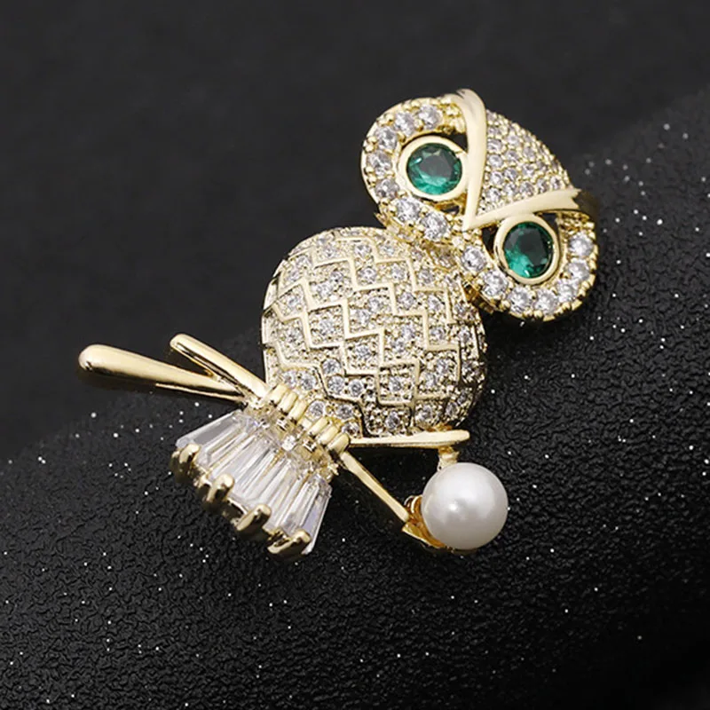 Креативная милая сова брошка из горного хрусталя мультфильм Nighthawk Броши для