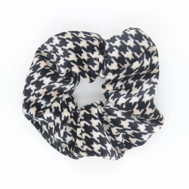 Мягкие бархатные резинки для волос 12 см Классические с леопардовым принтом в