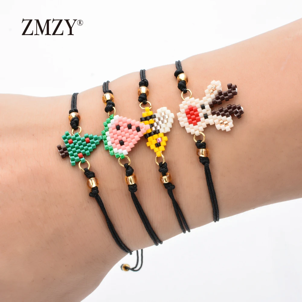 ZMZY милый браслет с Пчелой Miyuki Delicas Beads очаровательный Pulseira ручной работы женский
