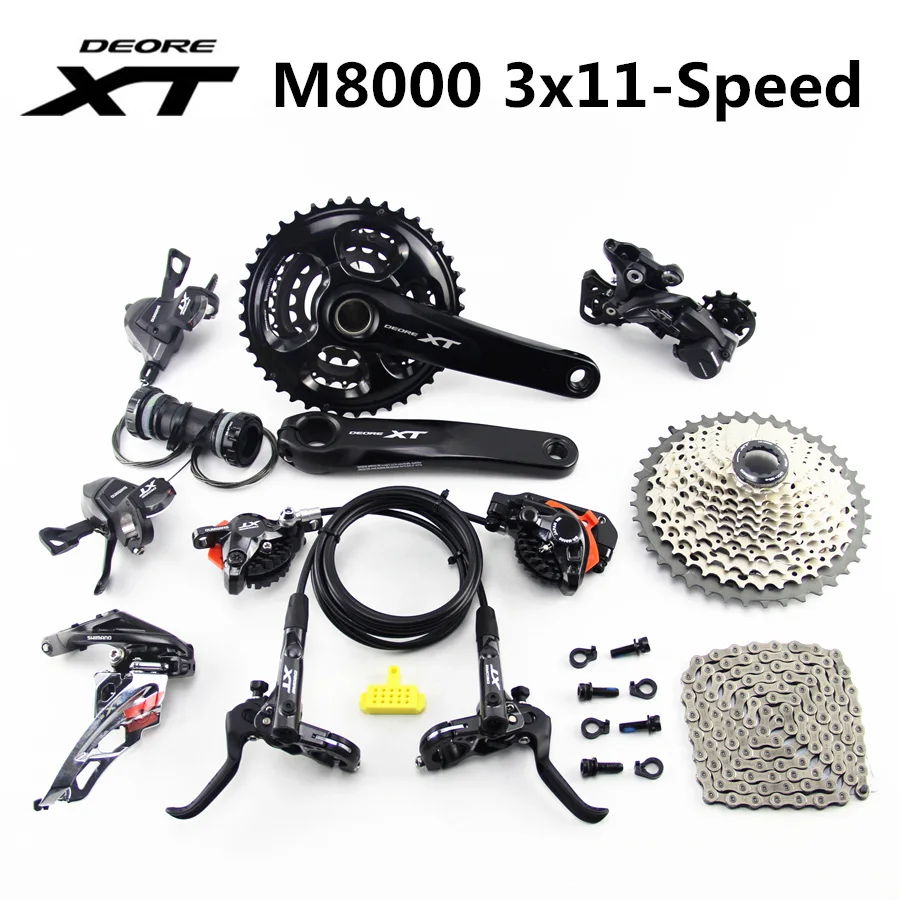 Shimano Deore XT M8000 указано 40-30-22T 170 175 мм диаметра окружности болтов(Горный набор велосипедных компонентов 3x11-Speed 42 T M8000 переключатель тормоза