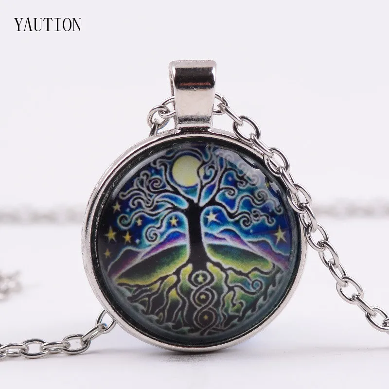 Стеклянная подвеска с изображением дерева жизни YAUTION ожерелье со стеклянной