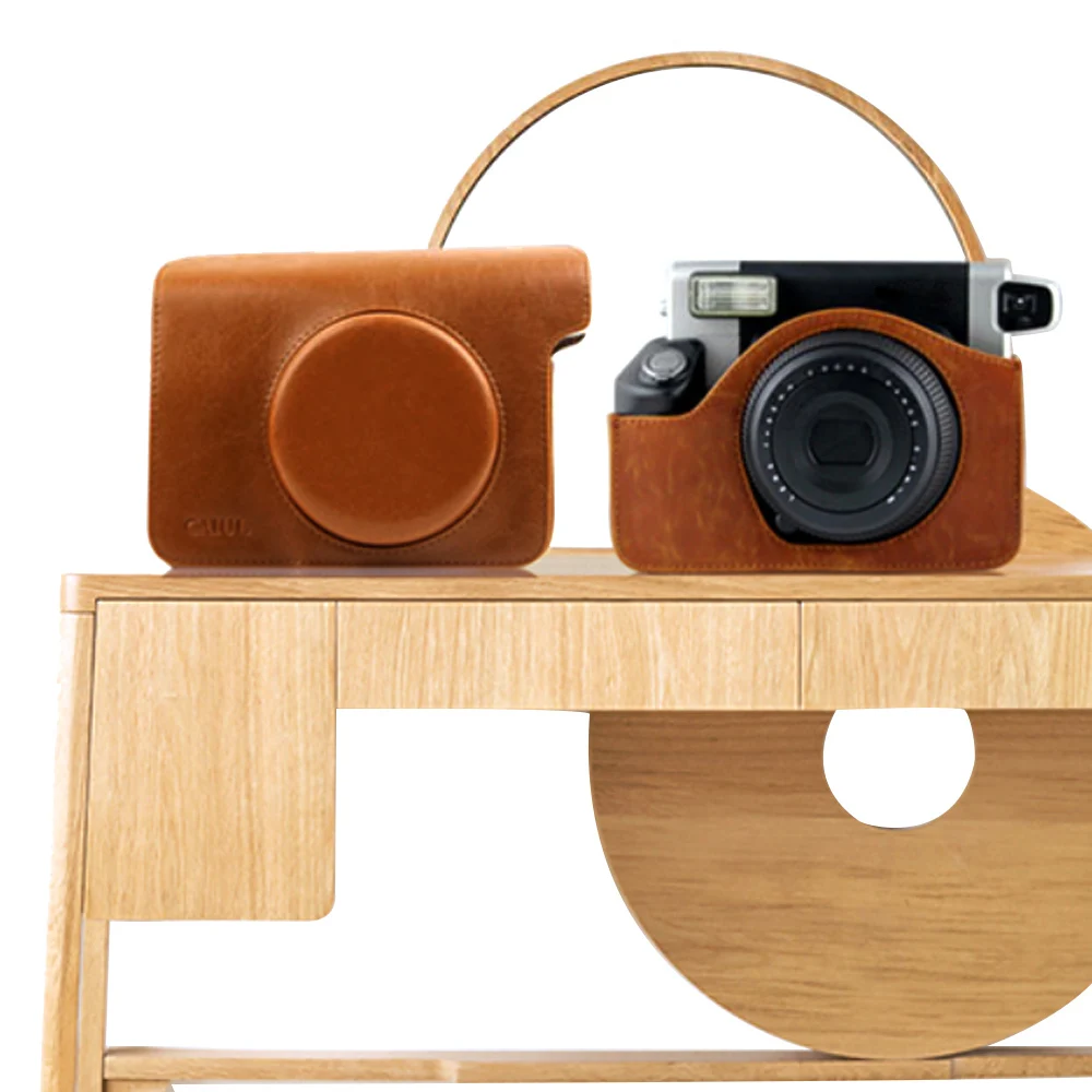 Чехол сумочка из искусственной кожи для Fujifilm Instax Wide 300|shoulder strap|shoulder leather strapbrown