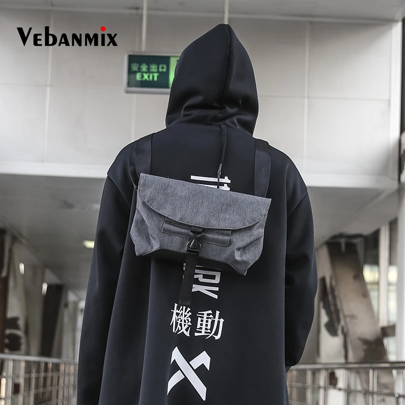 

Canvas Crossbody Shoulder Bags for Men Hip Hop Streetwear Functional Tactical Travel Pouch Messenger School Bags for Teenager