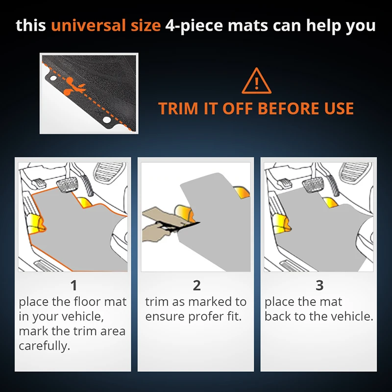 Partol 4 шт. Универсальный Автомобильный Водонепроницаемый Гибкая прочная коврики