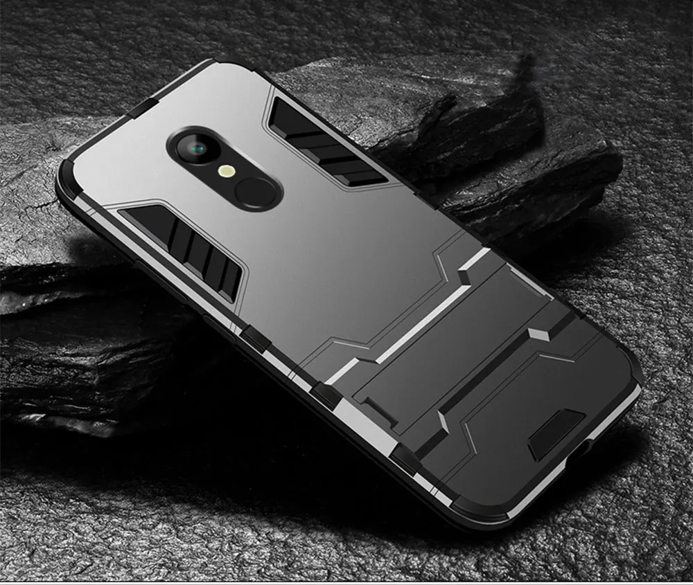 Серый Чехол для xiaomi redmi 5 plus чехол Дизайн броня, противоударный, Жесткий Чехол для задней панели чехол для redmi 5 plus чехол-бампер чехол - Цвет: Серый