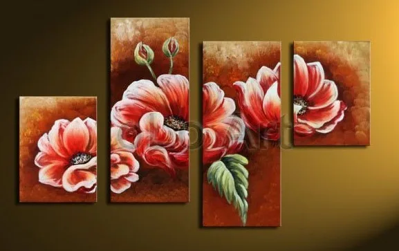 Современная абстрактная огромная картина маслом на холсте с красивым цветком|oil