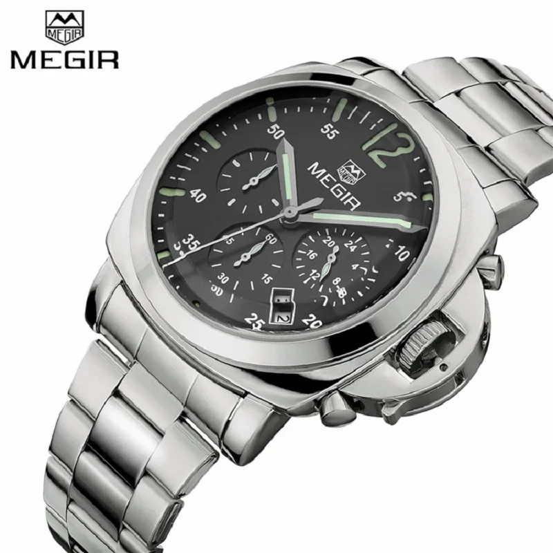 Top luxury Brand MEGIR Relogio Masculino Three Display Men Casual Watch Military Hombres Relojes Multifunction Auto Date Watches | Наручные