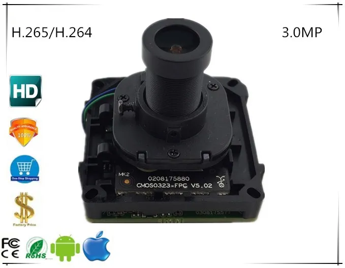 Sony IMX323 + 3516C H.265/H.264 3.0MP 2048*1536 Интеллектуальный Analys модуль ip камеры плата с