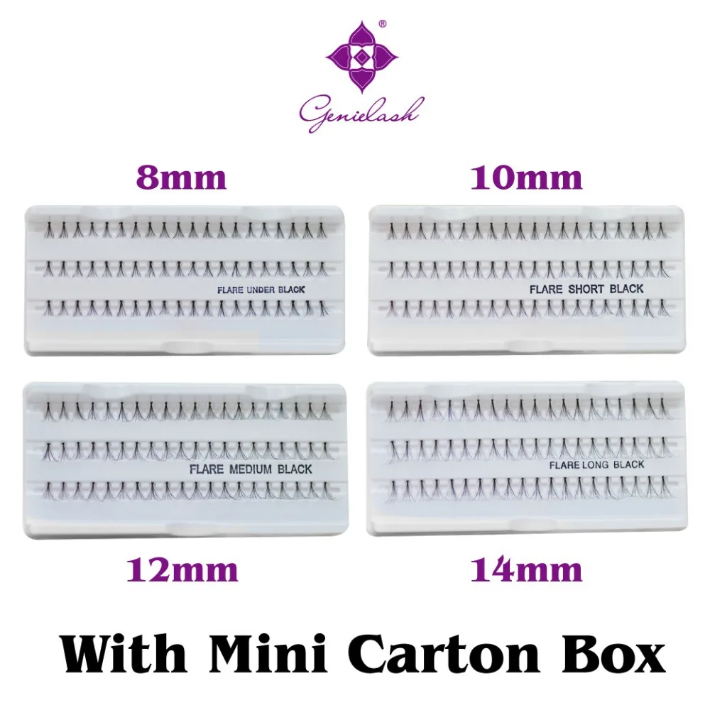 8/10/12/14mm mixed 10pcs/Lot Individual False Eyelash Extension Long Under Short Medium Choose any Sizes You Need