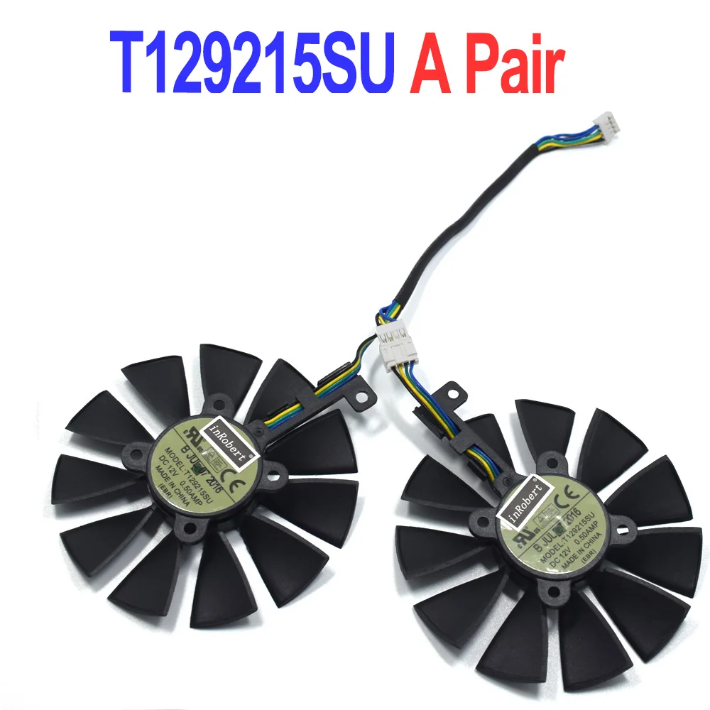 87 мм T129215SU кулер вентилятор Замена для ASUS GTX 1060ti 1060 1070 RX 470 570 580 графика карта