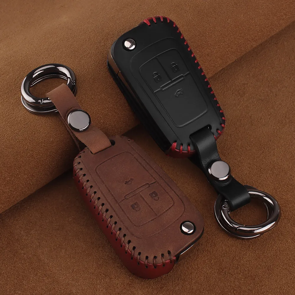 KEYYOU 2/3 Buttons For Opel Insignia Astra Corsa Antara Chevrolet Cruze Aveo Trax Genuine Leather Key Case Keychain Cover | Автомобили и