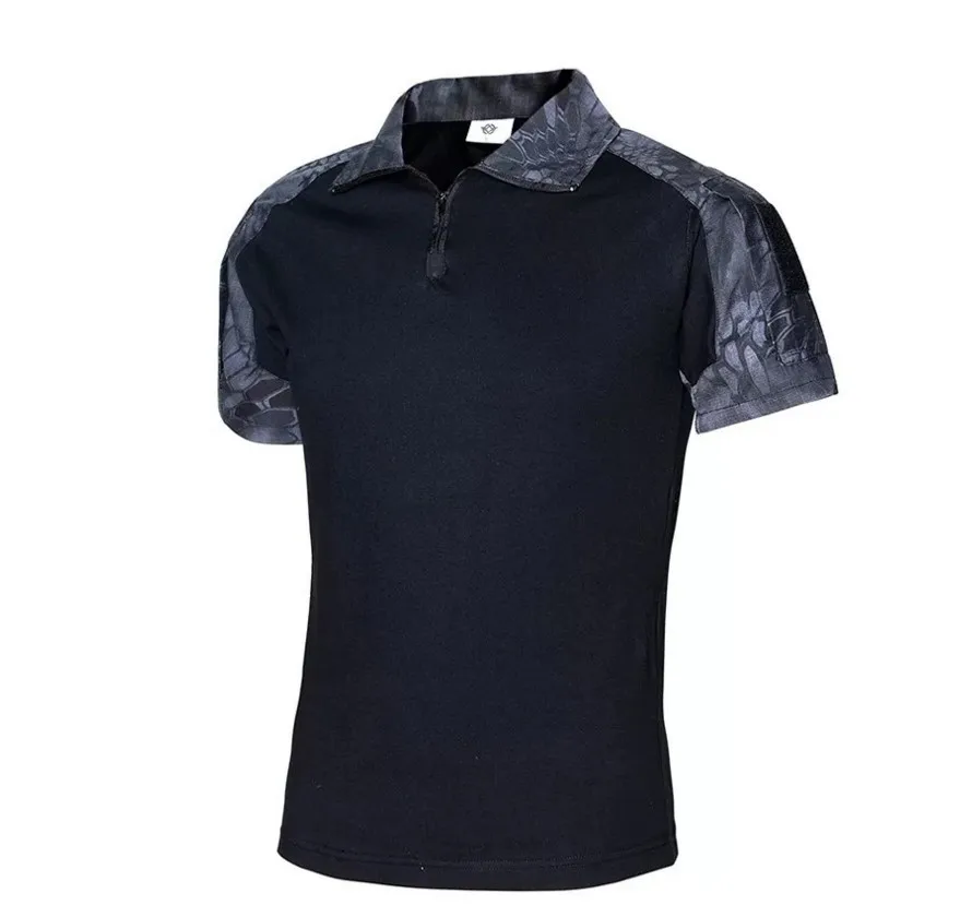 Летняя камуфляжная армейская тактическая футболка Мужская хлопковая с коротким