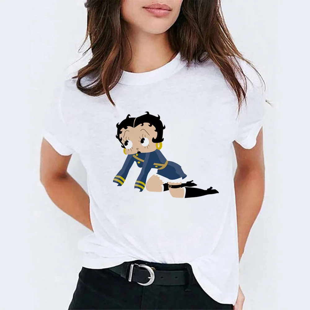 WH Женская летняя футболка Betty boop, модная женская футболка tumblr из хлопка с коротким рукавом, подарок для вашей девушки, vogue femme - Цвет: WH