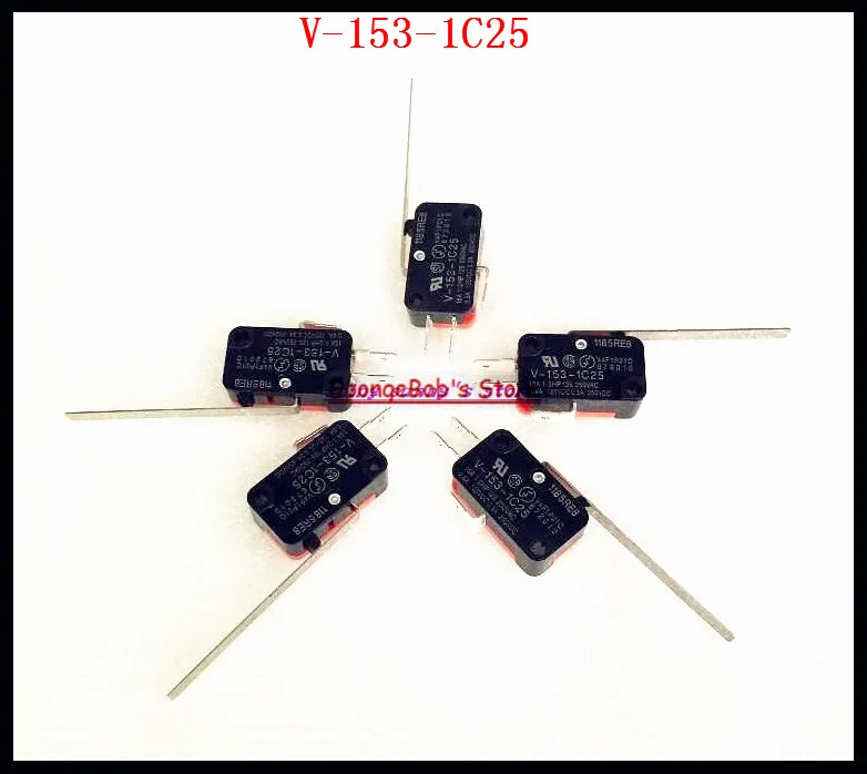 

5 шт./лот V-153-1C25 микро концевой выключатель длинный Шарнирный Рычаг рычага 15A 250VAC SPDT NO NC Snap Action