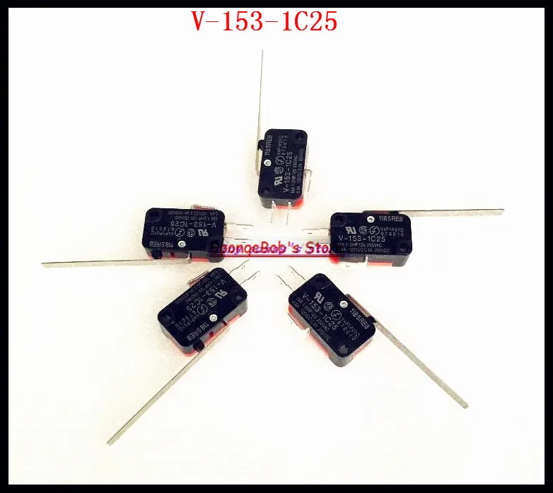 5 шт./лот V 153 1C25 микро концевой выключатель длинный Шарнирный Рычаг рычага 15A 250VAC