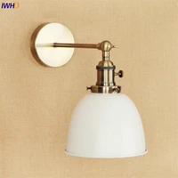 iwhd white brass retro wall lights fixtures dinning room 4w led edison stair light industrial vintage arm wall lamp lamparas