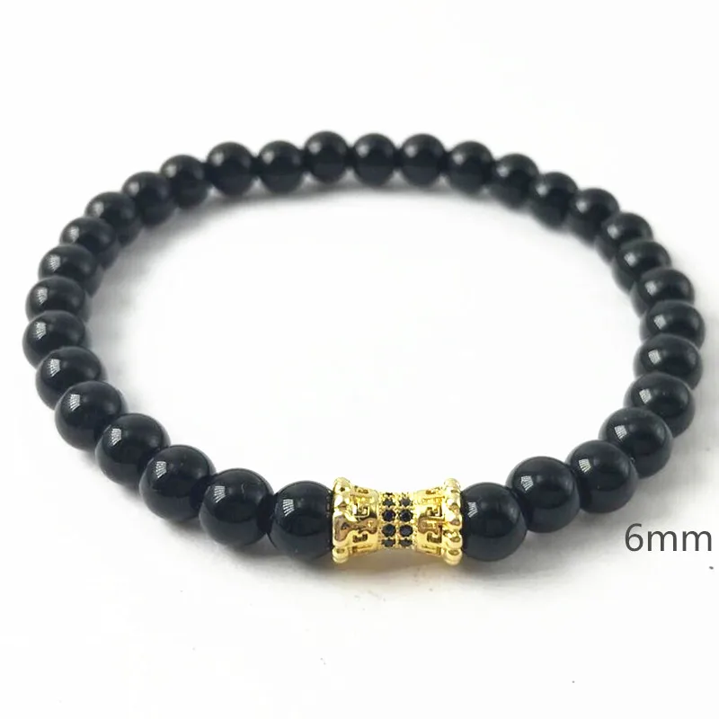 Новое поступление бренд 6 мм класс А черный оникс с микро инкрустацией черные