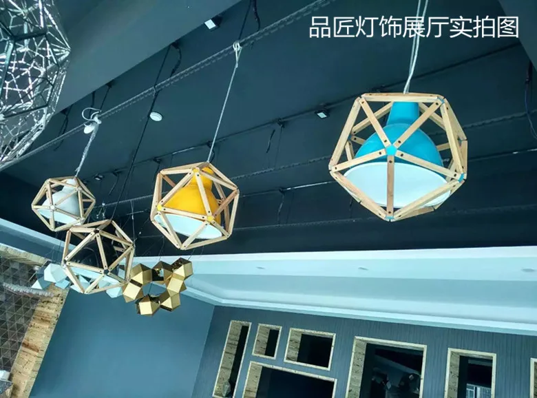 Современный многофункциональный деревянный подвесной светильник железная