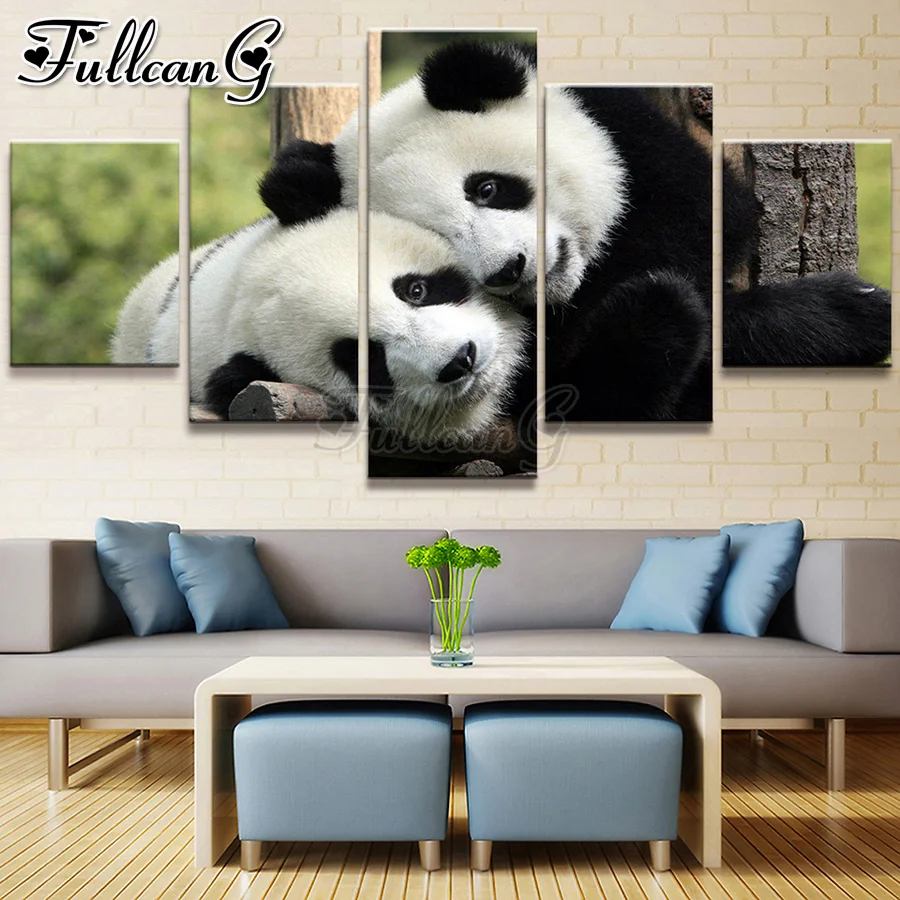 

FULLCANG diy Алмазные мозаичные Животные panda, 5 шт., алмазная живопись, полная картина, квадратные/круглые стразы, вышивка, распродажа FC1555