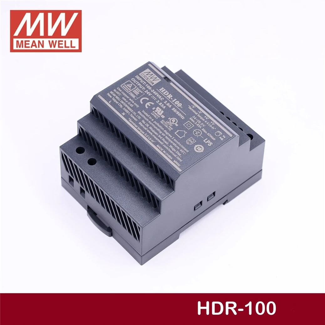 

Steady MEAN WELL HDR-100-24 24V 3.83A meanwell HDR-100 92W Single Output Industrial DIN Rail Power Supply