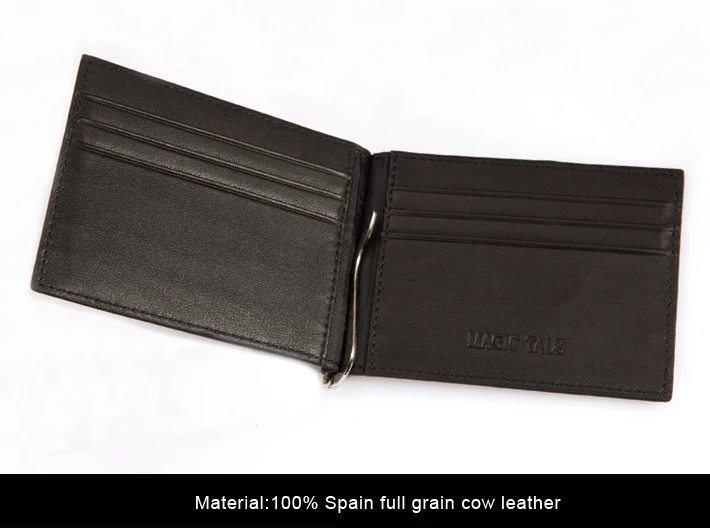Кожаный кошелек унисекс с отделением для денег тонкий передний карман ID и