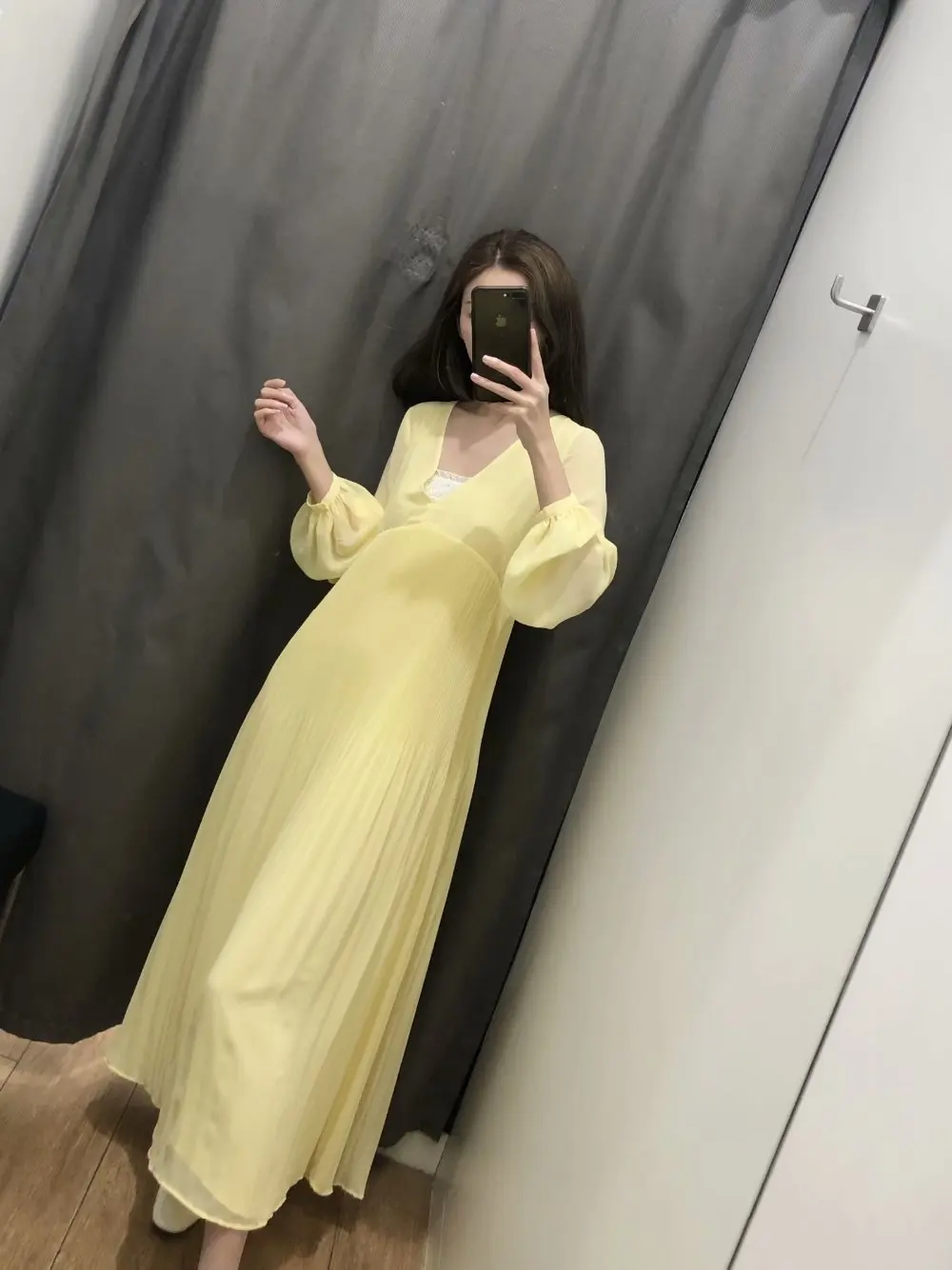 19 za зимнее женское платье со складками шифоновое vestidos Женское Платье макси с