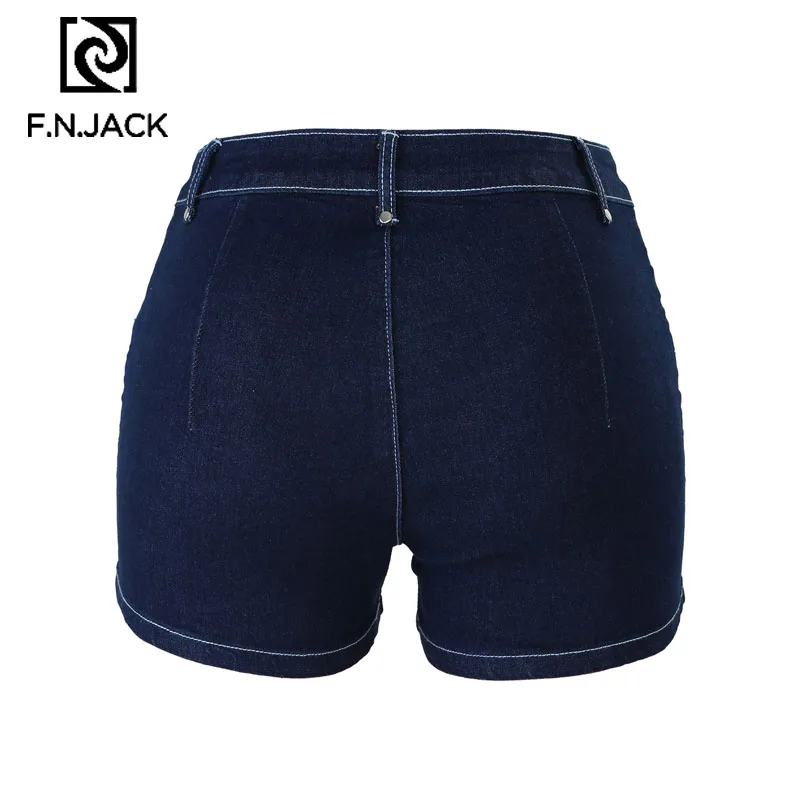 F.N.JACK 2019 Womens Jeans Tassel Pants Women's Skinny Shorts Ripped for Woman Vintage Denim Female |